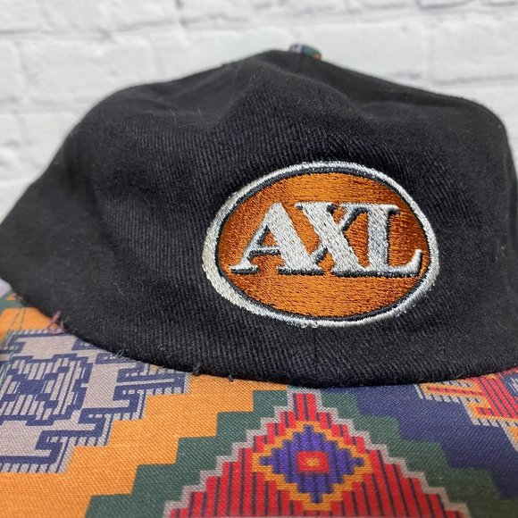 Vintage Hat Cap Strap Back Black AXL Embroidered Logo Adjustable KP Caps Casual - Picture 6 of 8